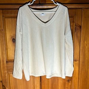 J. Jill Women’s Cream Neutral Colored Long Sleeve Comfy Cozy Chenille Top